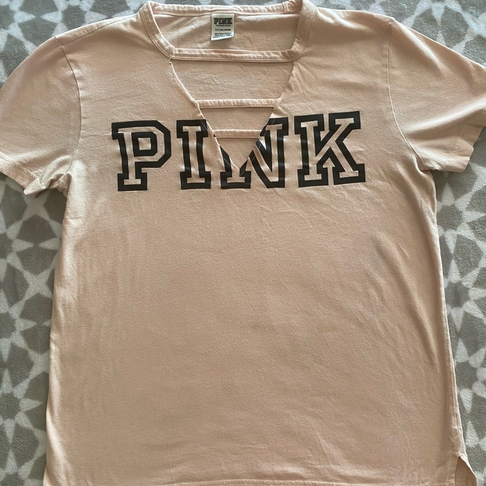 PINK Short Sleeved Pink Tee
